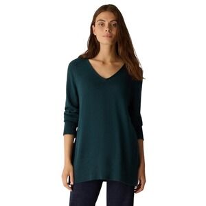 Eileen‎ Fisher Peruvian Organic Cotton V-Neck Sweater NWOT $198 XXS